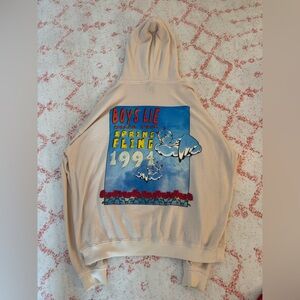 Boys Lie Cream Hoodie with Graphic Print